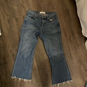 Reformation 100% cotton cropped jeans